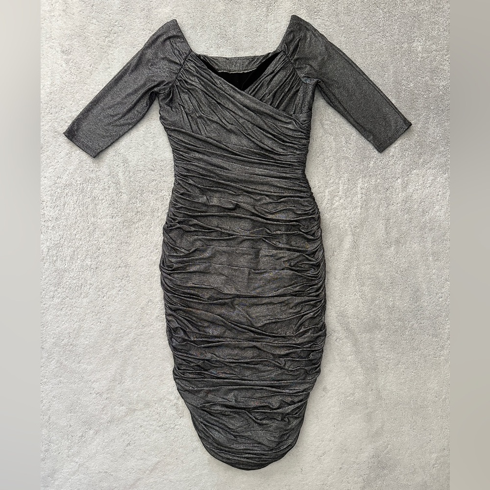 Laura Byrnes Fall 2014 Size XL Gray Monica Wiggle Dress